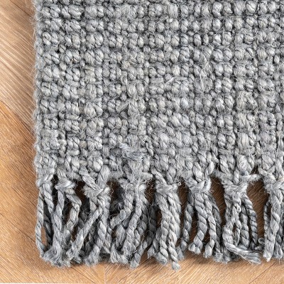 Handmade Braided Jute 4' x 6' Reversible Area Rug in Gray