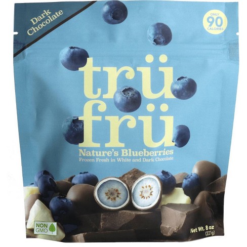 Tru Fru Frozen Whole Blueberries Immersed White & Dark Chocolate - 8oz ...