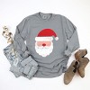 Santa Face Glitter - Womens Garment Dyed Long Sleeve - 3 of 3