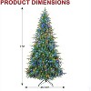 Vivatrees 7.5 Ft Prelit Artificial Christmas Tree, 15 Lighting Modes with Multi Colors, Metal Stand, Hinged Branches, Xmas Tree Decor, Green - 3 of 4