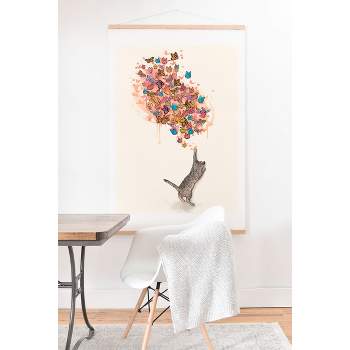 Laura Graves catching butterflies Art Print and Hanger - Society6