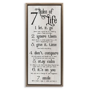 Stupell Industries Rules Of Life Motivating List Floating Frame Canvas Art - 1 of 4