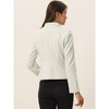 Allegra K Women's Stand Collar Pocket Single Breasted Long Sleeve Short Coat Jacket - 4 of 4