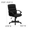 Emma and Oliver Mid-Back Black LeatherSoft Swivel Task Arm Office Chair with Accent Back - 3 of 4