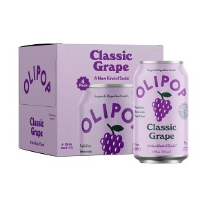 OLIPOP Classic Grape Prebiotic Soda - 4ct/12 fl oz Cans - 1 of 4