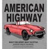 American Highway Convertible Red Car with Retro Style Adult Long Sleeve Hoodie - 2 of 2