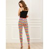 INSPIRE CHIC Women's Printed Stripe High Waist Elastic Waistband Yoga Stirrup Pants - 4 of 4