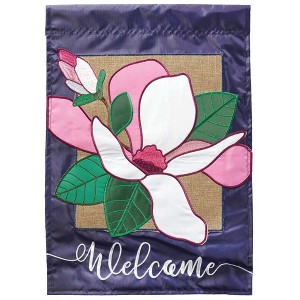 Magnolia Garden Welcome Large Magnolia 13 x 18 Inch Polyester Garden Flag - 1 of 2