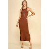 Slickblue Side Slit Maxi Dress, High Neck Sleeveless, Women’s Form-Flattering Style, Multiple Color Options, Size S-L - 3 of 4
