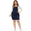 Agnes Orinda Women's Plus Size Denim Ripped Hem Suspender Casual Mini Sundresses with Pockets - 3 of 4