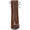 BLISSFUL STEP Women's Lace Up Peep Toe Stiletto Heel Ankle Boots - 3 of 4
