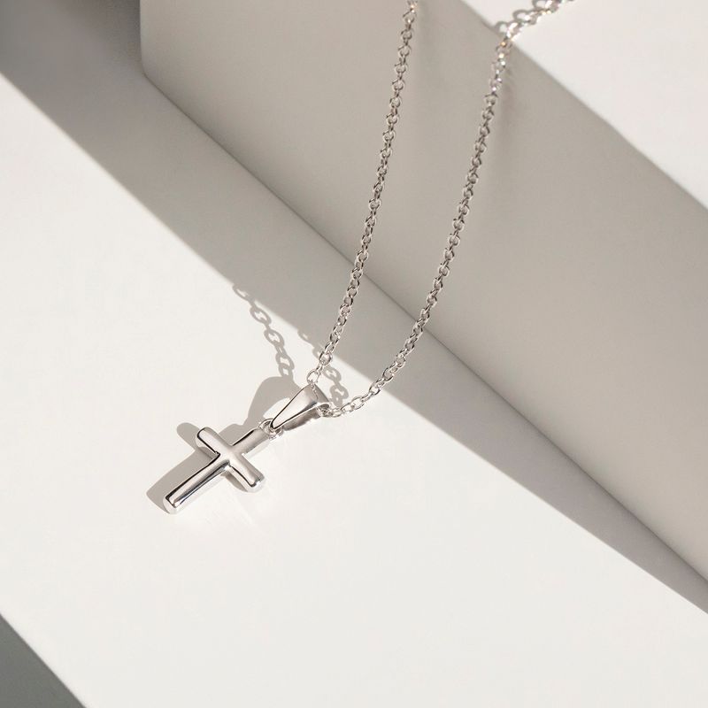 Girls' Teenie Tiny Cross Sterling Silver Necklace - In Season Jewelry, 5 of 7