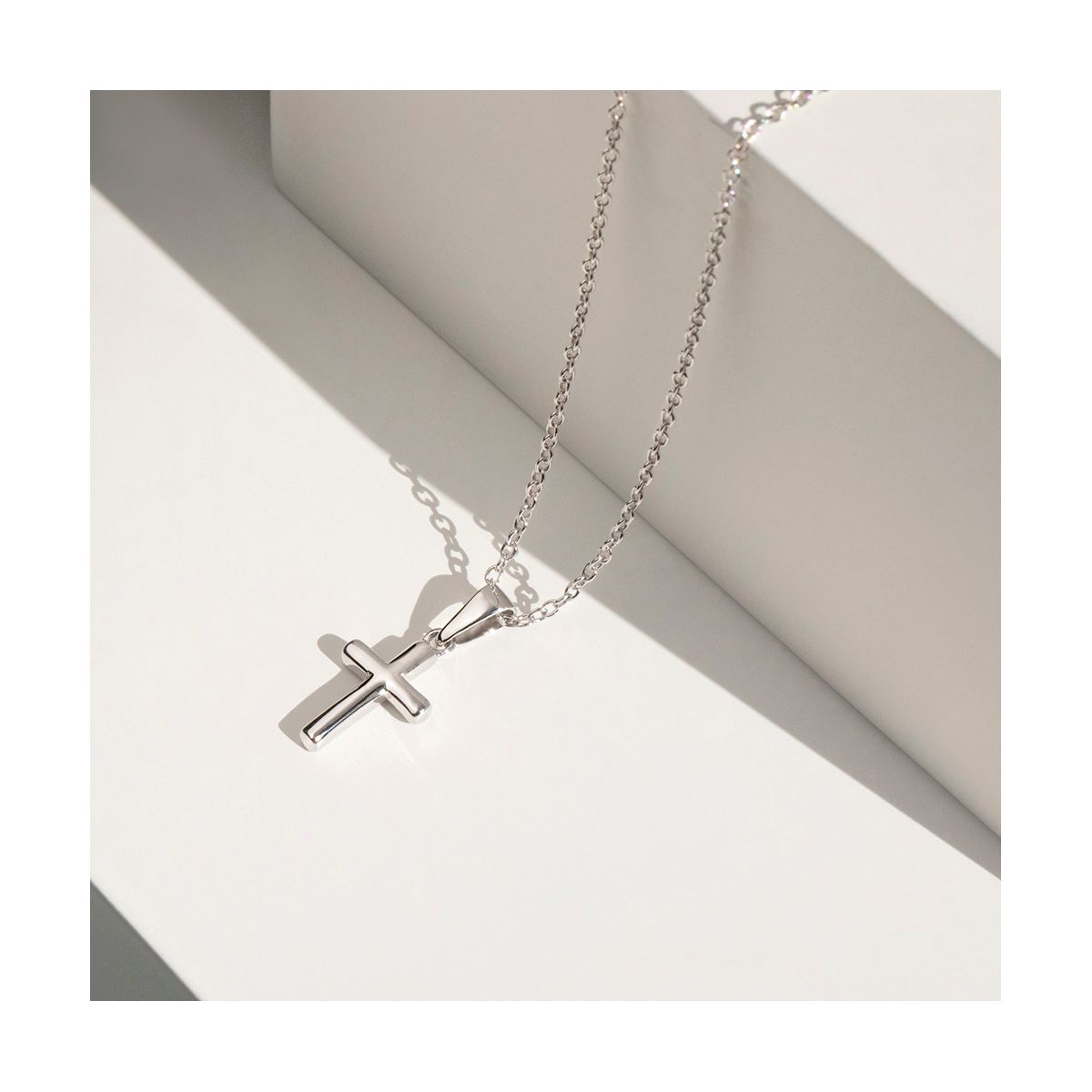 Girls' Teenie Tiny Cross Sterling Silver Necklace - In Season Jewelry - thumbnail 4