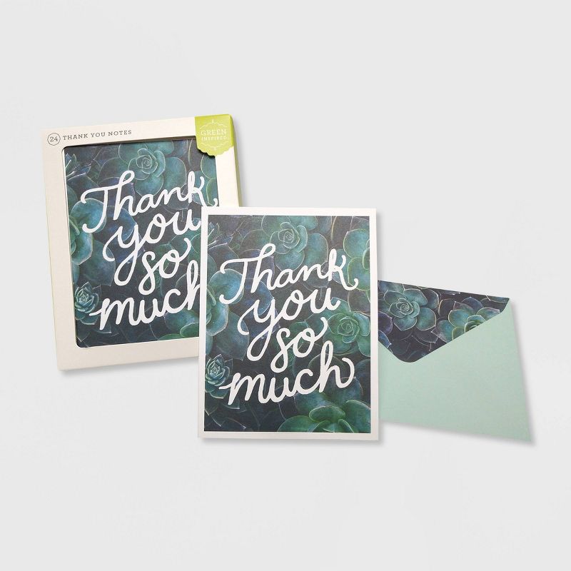 Green Inspired 24ct Succulent Garden Thank You Cards, 3 of 4