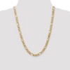 Black Bow Jewelry Men's 7mm 14K Yellow Gold Solid Flat Figaro Chain Necklace - 2 of 4