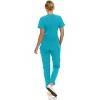 Saint Scrubs Womens 9-Pocket Medical Uniform Set- V-Neck Stretch Top with Tapered Straight Leg Pants - 2 of 4