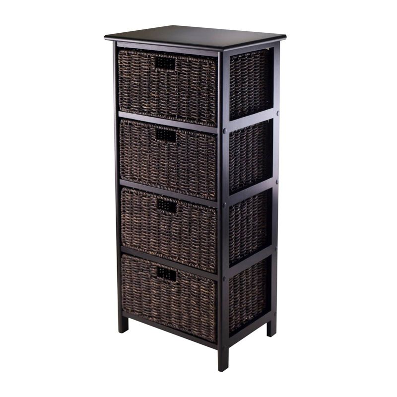 36.81&#34; Omaha Storage Rack with Baskets Black - Winsome, 1 of 8