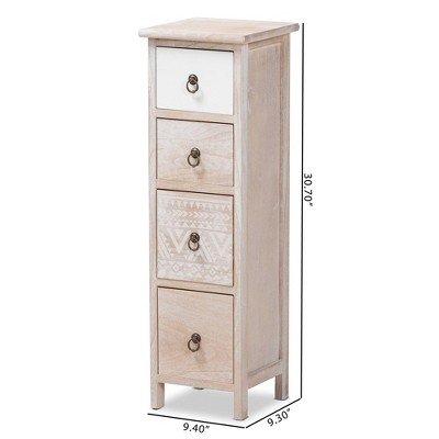 Seanna Multi-Colored Wood and Metal 4-Drawer Storage Unit