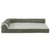 FurHaven Two-Tone Faux Fur & Suede Deluxe Chaise Lounge Cooling Gel Top Foam Sofa Dog Bed - image 2 of 3