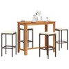 vidaXL 5 Piece Patio Bar Set Brown Solid Wood Acacia and Poly Rattan - 4 Items - 2 of 4