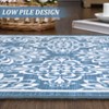 Machine Washable Modern Bedroom Area Rug Floral Large Area Rug Non Slip Throw Ultra Thin Stain Resistant Carpet for Living Room - 4 of 4