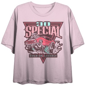 38 Special Cling Too Tightly Lyrics Women's Crew Neck Short Sleeve Cradle Pink Crop Top - 1 of 4