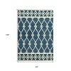 Blue And Ivory Wool Argyle Hand Hooked Area Rug - 3 of 4