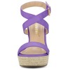 Allegra K Women's Back to College Slingback Crisscross Espadrille Wedges Heel Sandals - 2 of 4