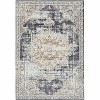 Acekool 2x6 Beige Oriental Medallion Runner Rug, Low Pile Non-Slip Vintage Accent Carpet for Living Room, Bedroom, Office - 2 of 4