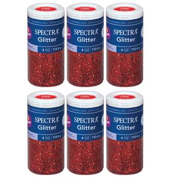 Spectra® Glitter, Red, 4 oz. Per Jar, 6 Jars