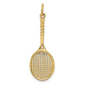 Black Bow Jewelry 14k Yellow Gold Tennis Racquet Pendant - 1 of 4