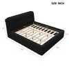 GDFStudio Salome King Size Upholstered Platform Bed with Headboard and Berber Fleece Frame - 3 of 4