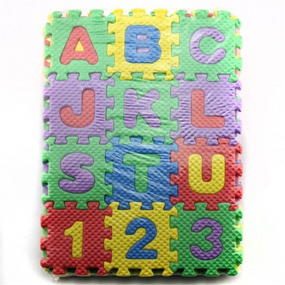 36 Pieces Child Cartoon Letters Numbers Foam Play Puzzle Mat Floor Carpet Rug for Baby Kids Home Decoration
