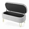 CAVINAS Velvet Storage Ottoman Bench with Firm Turned Wood Legs,Upholstered Storage Ottoman,Storage Benches for Living Room,Bedroom - 4 of 4