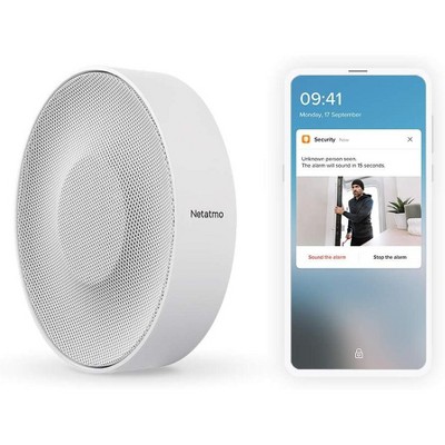 Netatmo Smart Indoor Siren Wireless 110 Decibel Siren Auto Arm & Disarm Easy Installation Can Be Powered With Batteries Or Hard Wired Model NIS01US