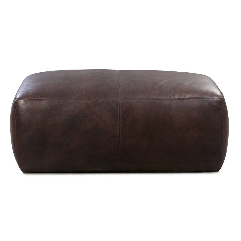 Maine Leather Ottoman - Poly & Bark, 3 of 10