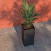LeisureMod Tall Square Planter Pot in Fiberstone with Drainage Holes for Indoor/Outdoor Use - Basalat Collection - 2 of 4