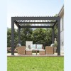 Louvered Pergola 10 x 20 ft, Outdoor Pergola with Adjustable Louvered Roof, Reinforced Aluminum Frame - 2 of 4