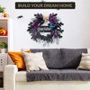 22'' Halloween Wreath, Artificial Halloween Skull Wreath with 3 Color Roses, Purple Halloween Door Wreath Decorations , Halloween Door - 4 of 4