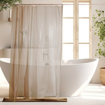 Unique Bargains EVA Shower Curtain 78.74"L x 70.87"W Brown 1 Set