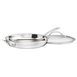 Cuisinart 12" Pure Clad Triple Ply Stainless Steel Skillet with Handle and Cover - 1 of 4