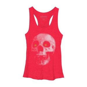 Women's Design By Humans Giant Halloween Skull By robotface Racerback Tank Top - 1 of 3
