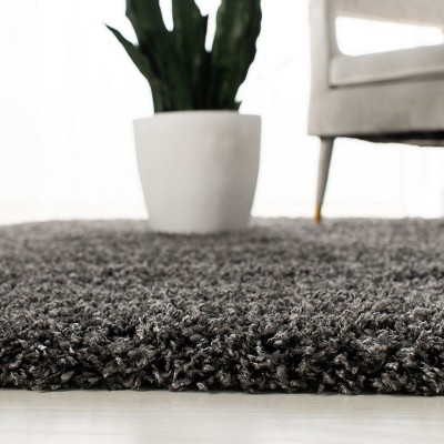 SoCal Cool 4' x 6' Dark Grey Synthetic Shag Area Rug