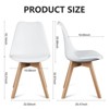 GlasFlength Seating Sets with Wood Legs, Set of 4 for Kitchen, Dining, Living Room, White, 22.83"*16.93"*32.87" - 2 of 4
