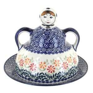 Blue Rose Polish Pottery B001 Manufaktura Cheese Lady - 1 of 2