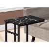 Monarch Specialties Accent Table C-Shaped End Side Snack Living Room Bedroom Metal Laminate Black Marble Look Contemporary Modern - 3 of 4