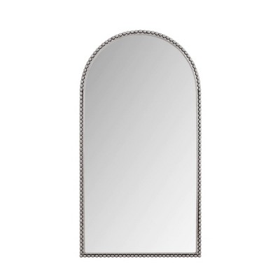 Infurnic Full Length Mirrors Iron Arched Design with Supporting Feet for Living Room, Clothing Shop, Corridor Decor, Silver, 35.43"*0.98"*65.75"