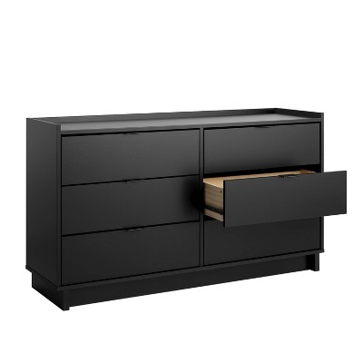 Simply Modern Black 6-Drawer Double Dresser with Soft Close