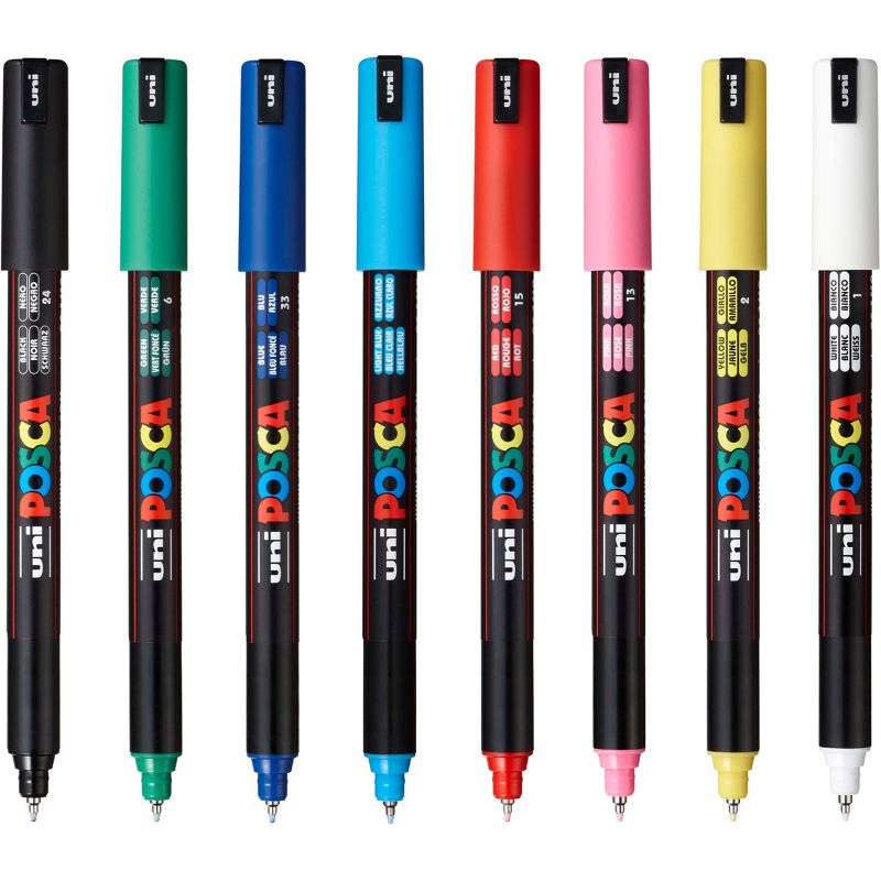 uni POSCA 8pk PC-1MR Water Based Paint Markers Extra Fine Tip 0.7mm in Assorted Colors, 4 of 17