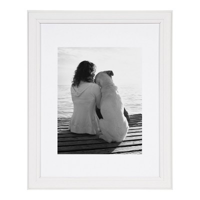 Classic White 11x14 Solid Wood Picture Frames Set of 4